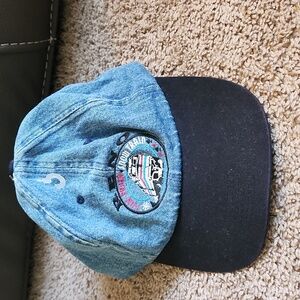 VINTAGE RCC Reno denim blue blk adjustable Cotton baseball cap dad hat OSFM New